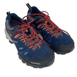 Qomolangma Womens Suede Slip-Resistant Trail Hiking Sneaker Navy Orange 5.5 NWOT